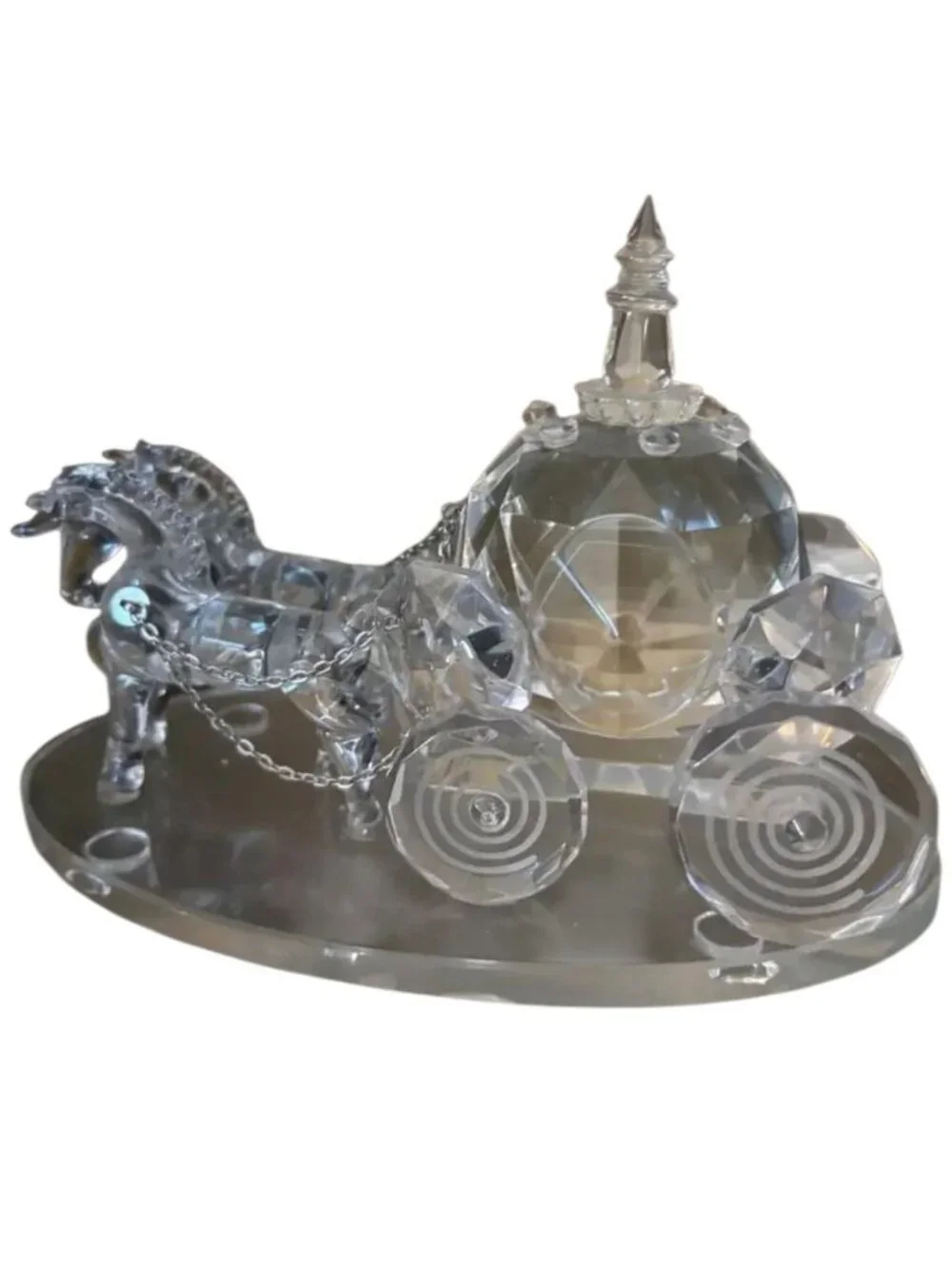 Shannon by Godinger Crystal Cinderella Horse Carriage With Faceted Details